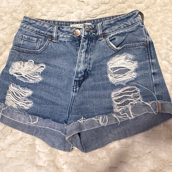Bullhead Distressed Blue Jean Shorts - Picture 1 of 4